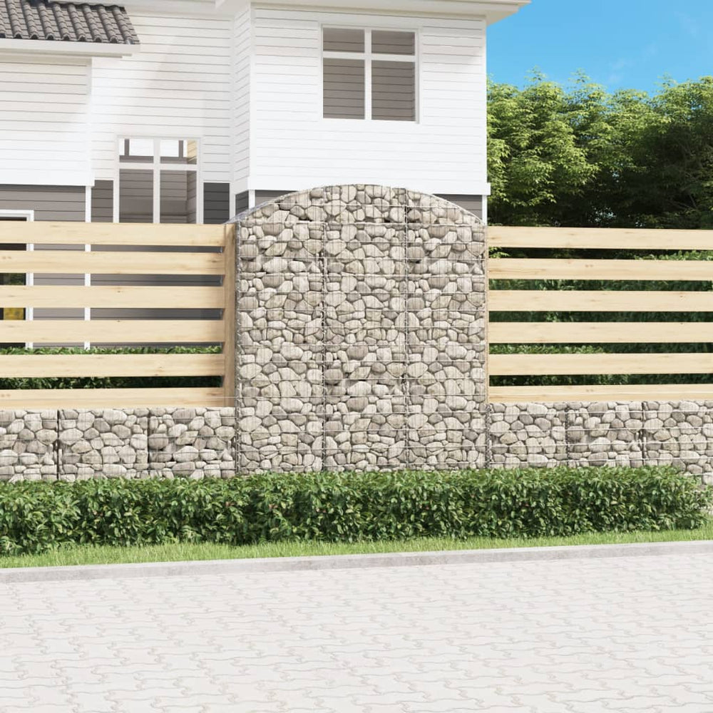 vidaXL Gabion with Raised Arch 150x50x180/200 cm Galvanized Iron