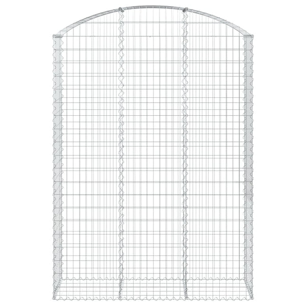 Gabione mit Hochbogen 150x50x200/220 cm Verzinktes Eisen