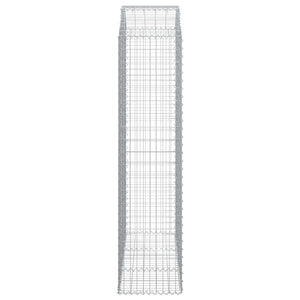 Gabione mit Hochbogen 150x50x200/220 cm Verzinktes Eisen