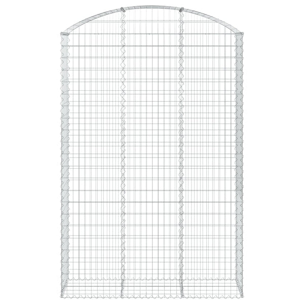 Gabione mit Hochbogen 150x50x220/240 cm Verzinktes Eisen