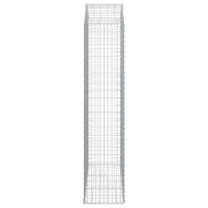 Gabione mit Hochbogen 150x50x220/240 cm Verzinktes Eisen