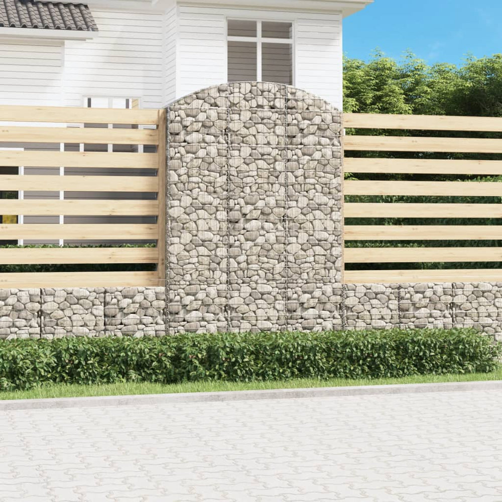 vidaXL Gabion with Arch 150x50x220/240 cm Galvanized Iron