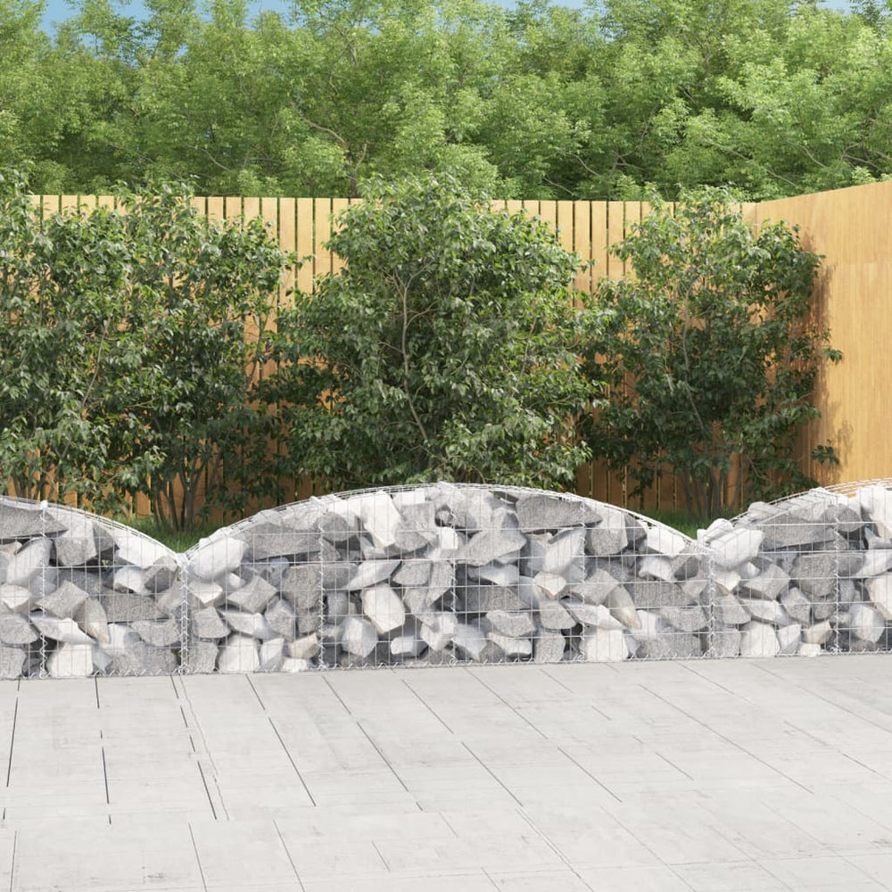 vidaXL Gabion with High Arch 200x30x40/60 cm Galvanized Iron