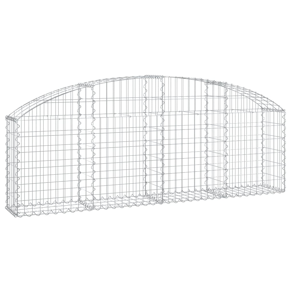 vidaXL Gabion Raised Bed with Arch 200x30x60/80 cm Galvanised Iron