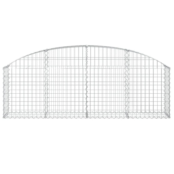 Gabione mit Hochbogen 200x30x60/80 cm Verzinktes Eisen