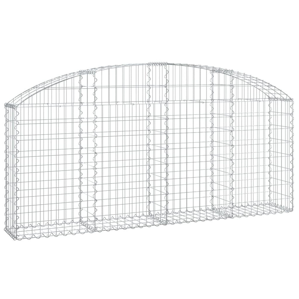 vidaXL Gabion with High Arch 200x30x80/100 cm Galvanised Iron