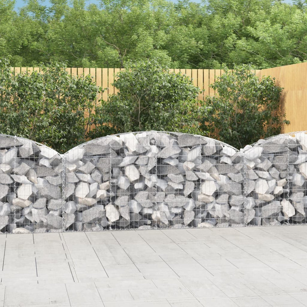 vidaXL Gabion with High Arch 200x30x80/100 cm Galvanised Iron