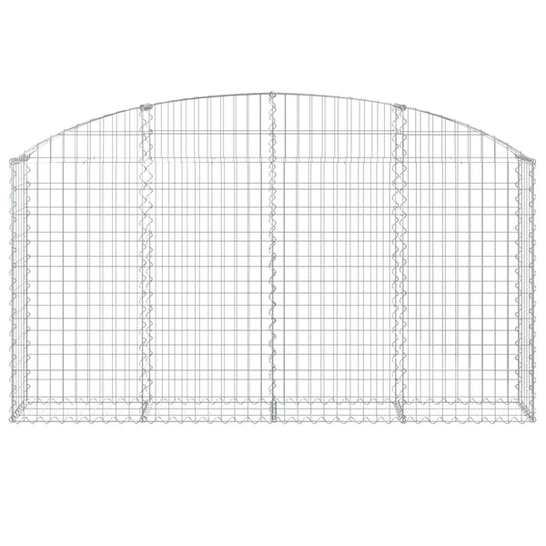 Gabione mit Hochbogen 200x30x100/120 cm Verzinktes Eisen