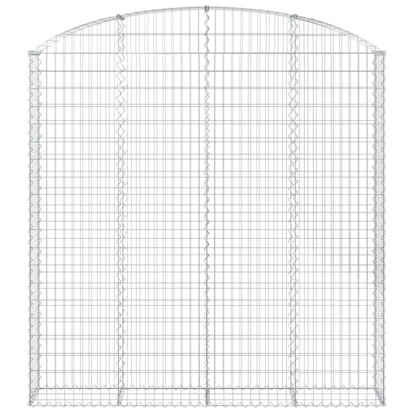 Gabione mit Hochbogen 200x30x200/220 cm Verzinktes Eisen
