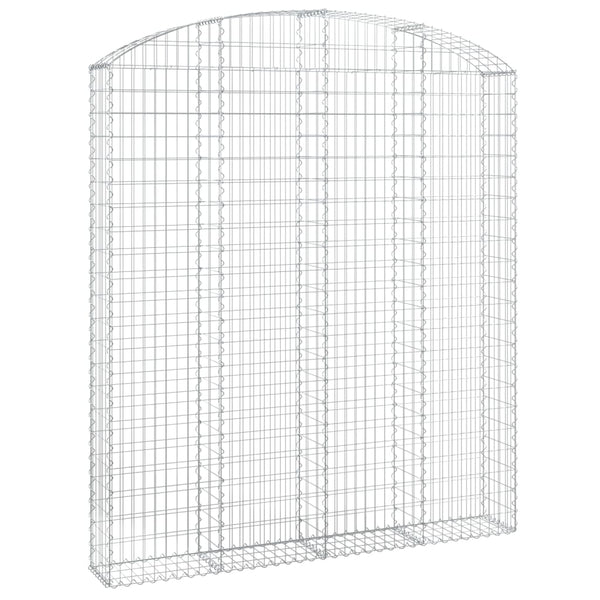 Gabione mit Hochbogen 200x30x220/240 cm Verzinktes Eisen