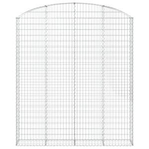 Gabione mit Hochbogen 200x30x220/240 cm Verzinktes Eisen