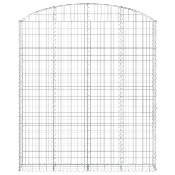 Gabione mit Hochbogen 200x30x220/240 cm Verzinktes Eisen