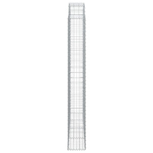 Gabione mit Hochbogen 200x30x220/240 cm Verzinktes Eisen
