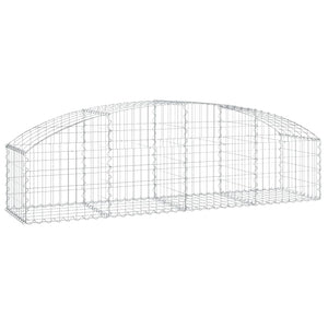 Gabione mit Hochbogen 200x50x40/60 cm Verzinktes Eisen