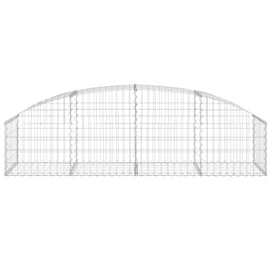 Gabione mit Hochbogen 200x50x40/60 cm Verzinktes Eisen