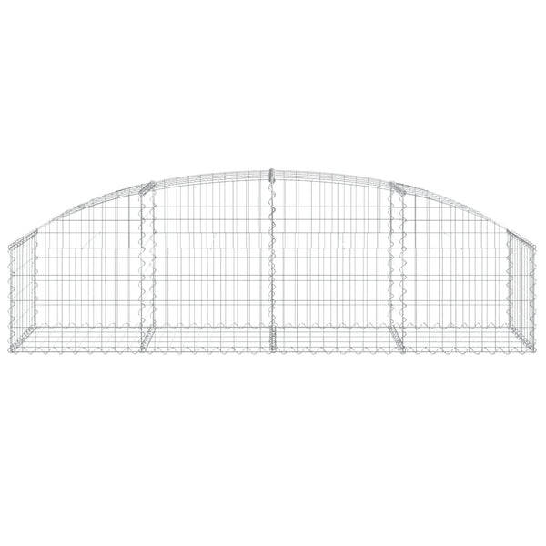 Gabione mit Hochbogen 200x50x40/60 cm Verzinktes Eisen