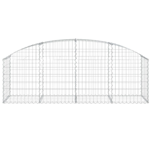 Gabione mit Hochbogen 200x50x60/80 cm Verzinktes Eisen
