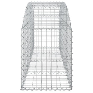Gabione mit Hochbogen 200x50x60/80 cm Verzinktes Eisen