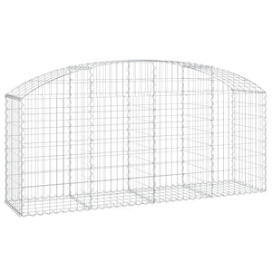 Gabione mit Hochbogen 200x50x80/100 cm Verzinktes Eisen