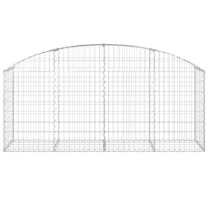 Gabione mit Hochbogen 200x50x80/100 cm Verzinktes Eisen