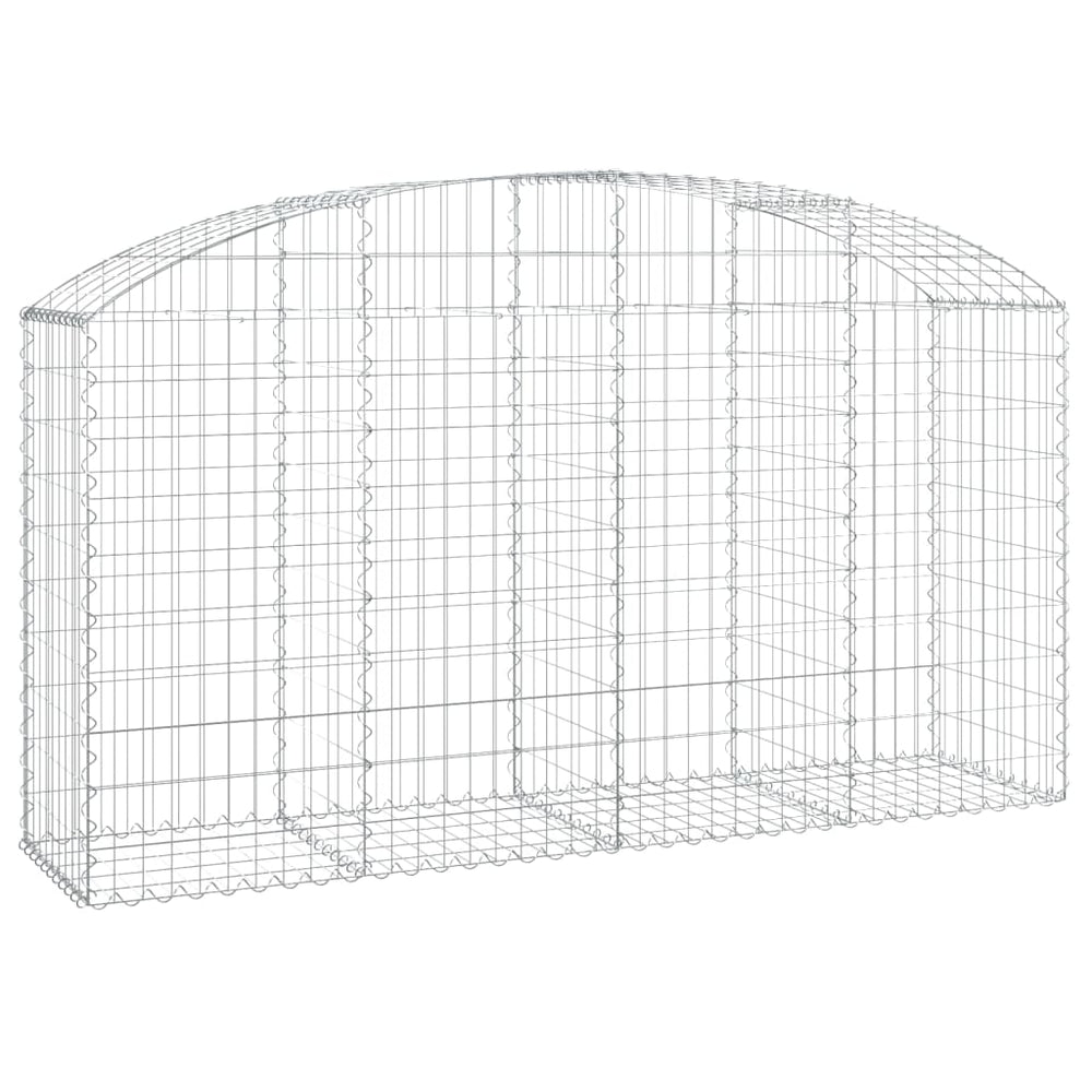 Gabione mit Hochbogen 200x50x100/120 cm Verzinktes Eisen