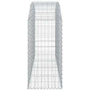 Gabione mit Hochbogen 200x50x100/120 cm Verzinktes Eisen