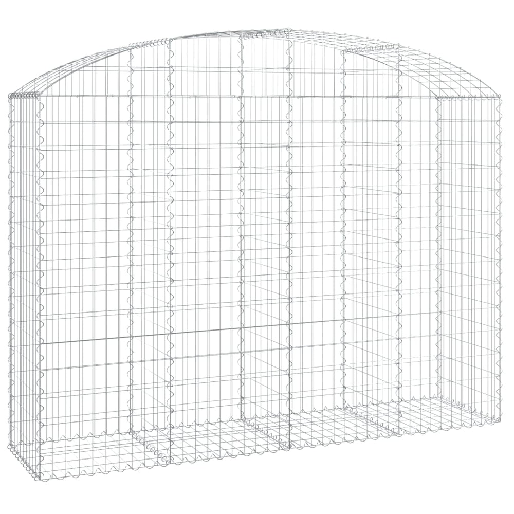 Gabione mit Hochbogen 200x50x140/160 cm Verzinktes Eisen