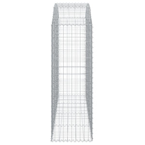 Gabione mit Hochbogen 200x50x140/160 cm Verzinktes Eisen