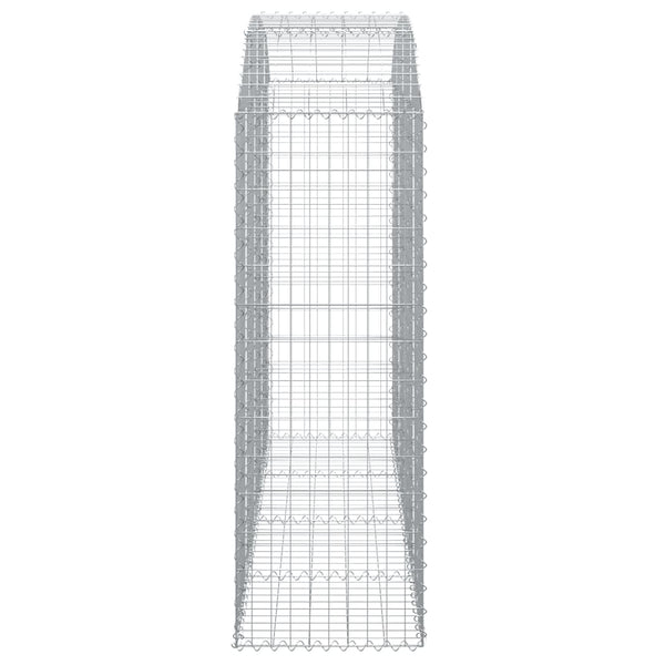 Gabione mit Hochbogen 200x50x140/160 cm Verzinktes Eisen