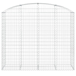 Gabione mit Hochbogen 200x50x160/180 cm Verzinktes Eisen