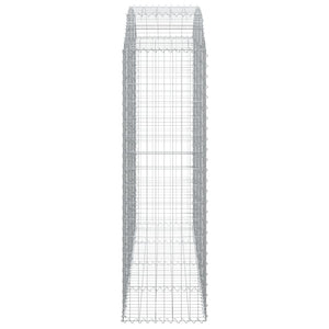 Gabione mit Hochbogen 200x50x160/180 cm Verzinktes Eisen