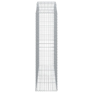 Gabione mit Hochbogen 200x50x180/200 cm Verzinktes Eisen