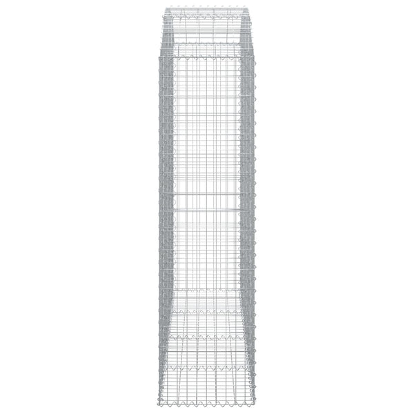Gabione mit Hochbogen 200x50x180/200 cm Verzinktes Eisen