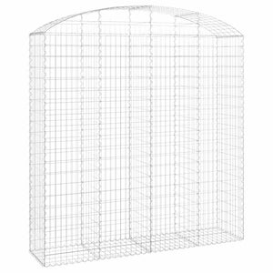 Gabione mit Hochbogen 200x50x200/220 cm Verzinktes Eisen