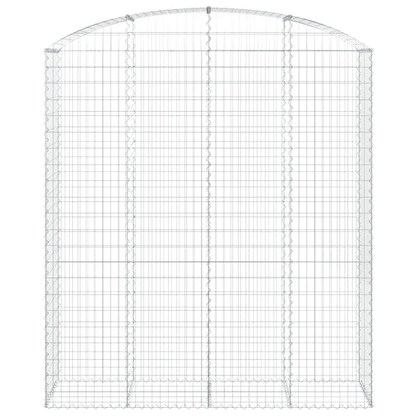 Gabione mit Hochbogen 200x50x220/240 cm Verzinktes Eisen