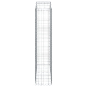 Gabione mit Hochbogen 200x50x220/240 cm Verzinktes Eisen