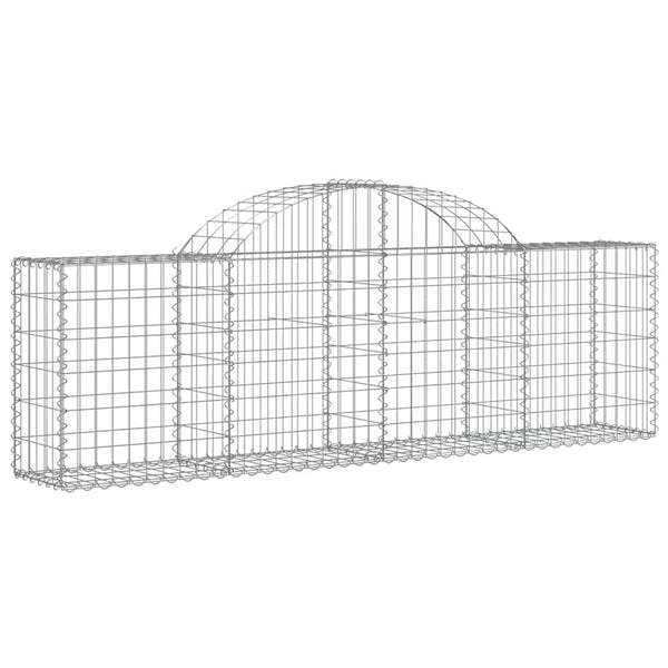 Gabione mit Hochbogen 200x30x60/80 cm Verzinktes Eisen