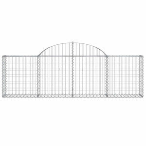 Gabione mit Hochbogen 200x30x60/80 cm Verzinktes Eisen
