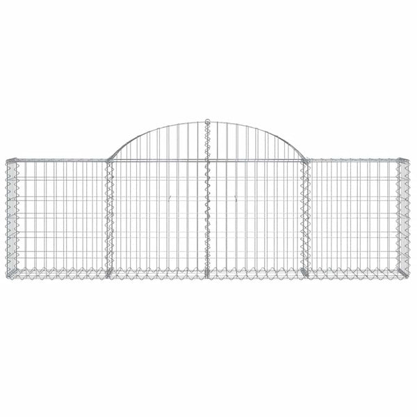 Gabione mit Hochbogen 200x30x60/80 cm Verzinktes Eisen