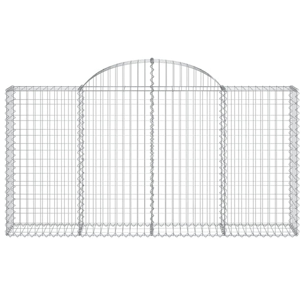 Gabione mit Hochbogen 200x30x100/120 cm Verzinktes Eisen