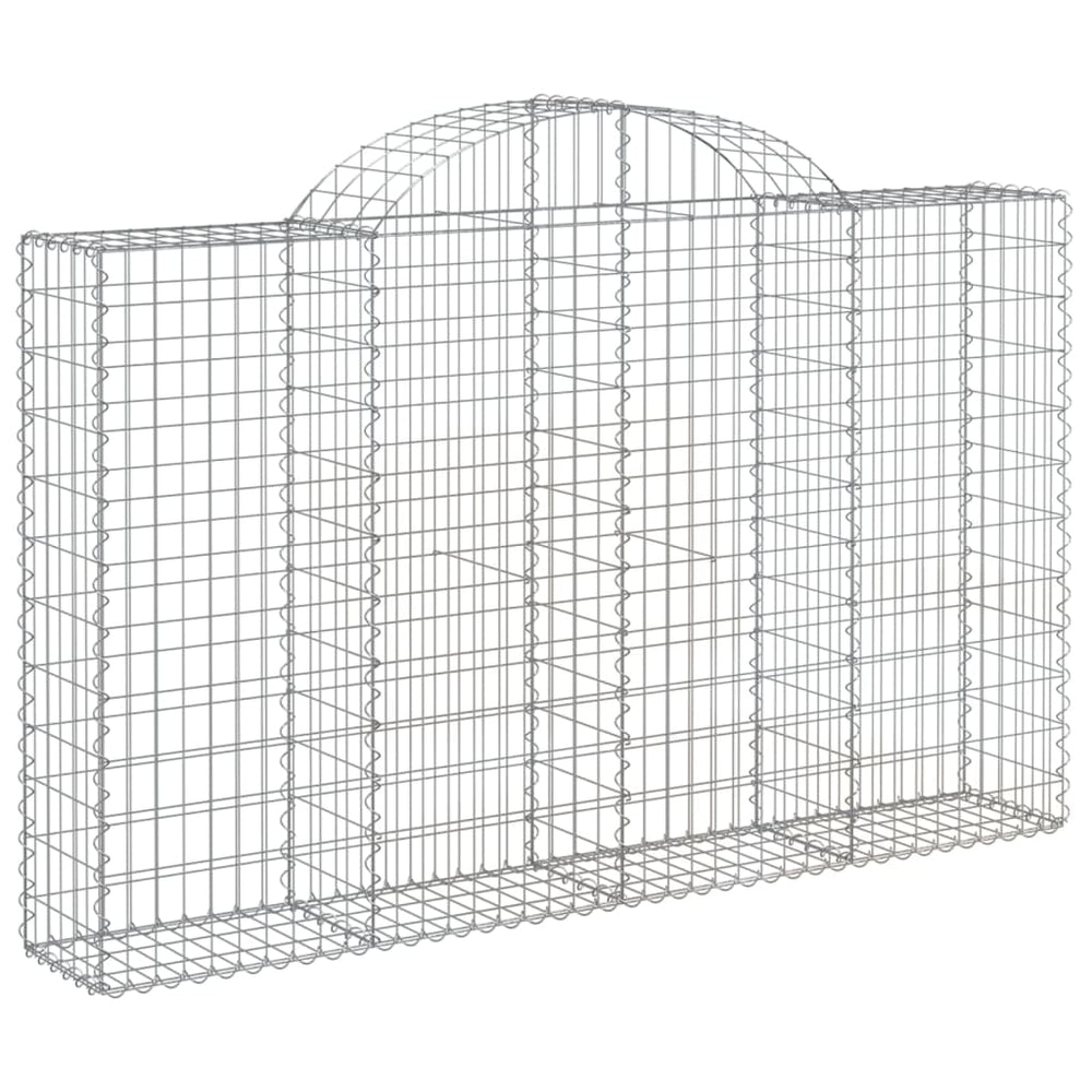 Gabione mit Hochbogen 200x30x120/140 cm Verzinktes Eisen