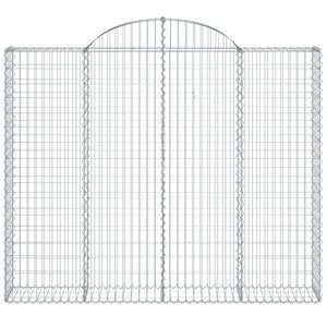Gabione mit Hochbogen 200x30x160/180 cm Verzinktes Eisen
