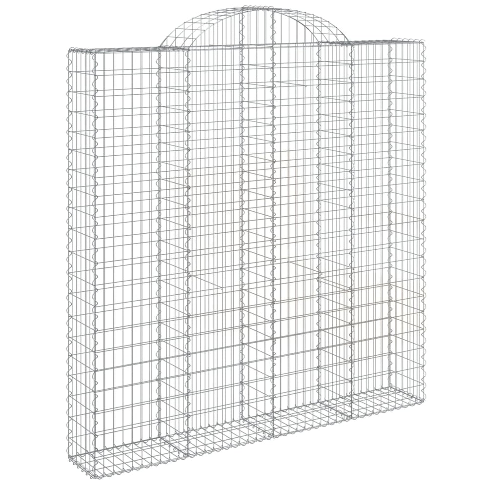 Gabione mit Hochbogen 200x30x200/220 cm Verzinktes Eisen