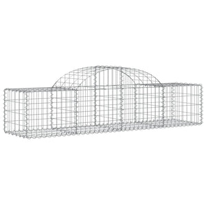 Gabione mit Hochbogen 200x50x40/60 cm Verzinktes Eisen
