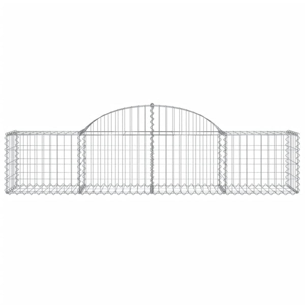 Gabione mit Hochbogen 200x50x40/60 cm Verzinktes Eisen