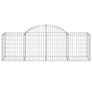 Gabione mit Hochbogen 200x50x60/80 cm Verzinktes Eisen