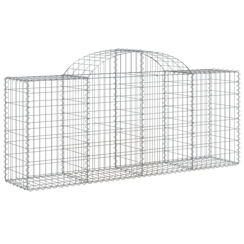 Gabione mit Hochbogen 200x50x80/100 cm Verzinktes Eisen