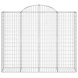 Gabione mit Hochbogen 200x50x160/180 cm Verzinktes Eisen
