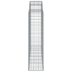 Gabione mit Hochbogen 200x50x160/180 cm Verzinktes Eisen