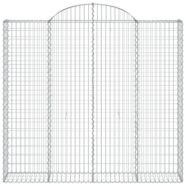 Gabione mit Hochbogen 200x50x180/200 cm Verzinktes Eisen